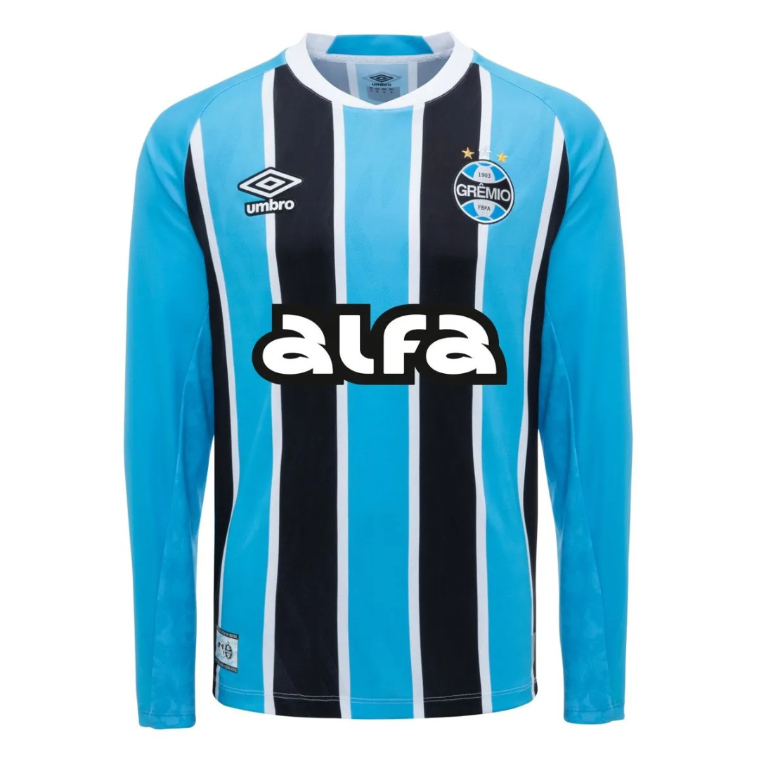 Camisa Grêmio home 25/26 manga longa